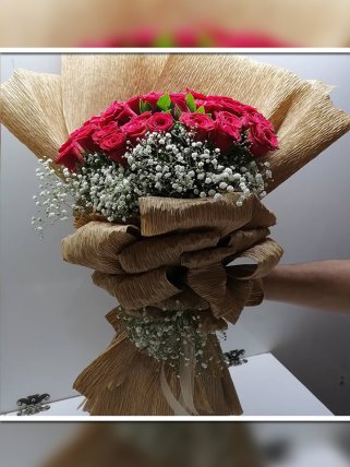 Kraft Paketli 41 Kırmızı Gül Buketi, Kütahya Elçin Çiçek