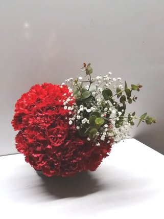 Kırmızı Karanfilli Kalp Aranjman, Kütahya çiçek