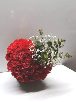 Kırmızı Karanfilli Kalp Aranjman, Kütahya çiçek