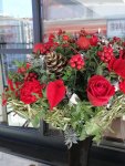 Çiçekçi - Vazoda Kokina ve Kırmızı Güller