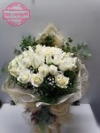 Çiçekçi - Hasır Paketli 41 Beyaz Gül Buketi