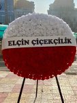 Çiçekçi - Kırmızı Beyaz Cenaze Çelengi